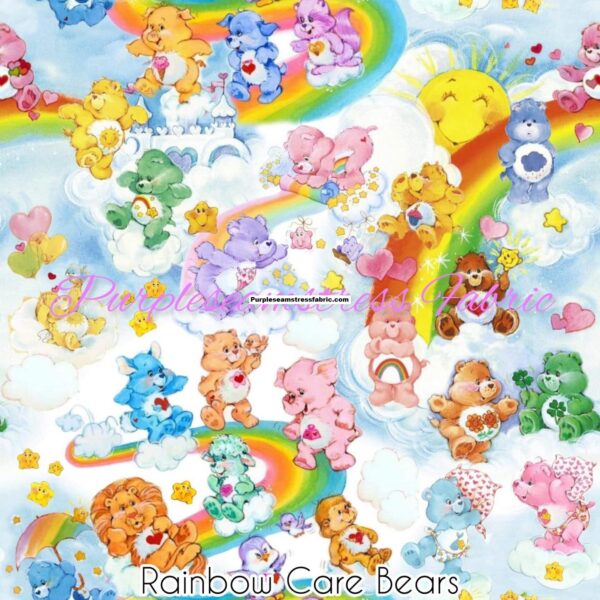 Rainbow Care Bears Purpleseamstress Fabric