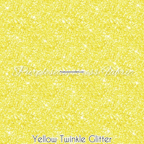 Faux Yellow Twinkle Glitter Purpleseamstress Fabric