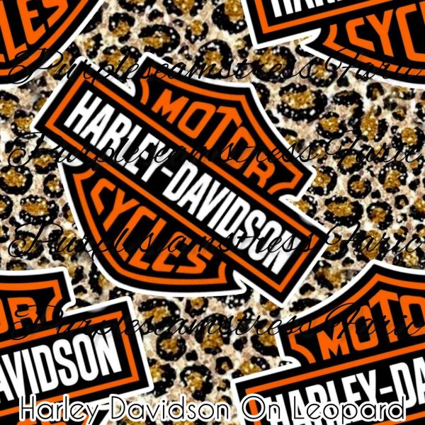 Harley Davidson On Leopard Purpleseamstress Fabric