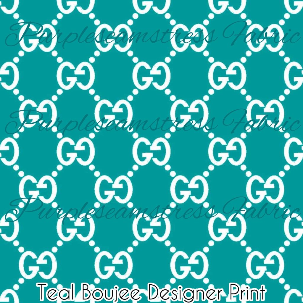 Teal Boujee Designer Print Purpleseamstress Fabric