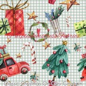 Classic Christmas on Grey Gingham