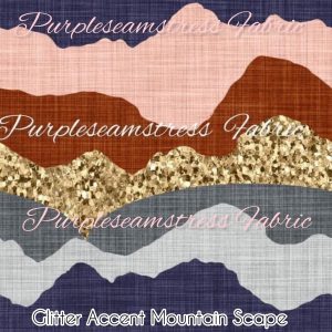 Glitter Accent Mountain Scape - Fabric
