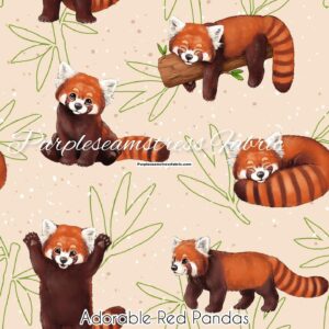 Adorable Red Pandas Cotton Lycra