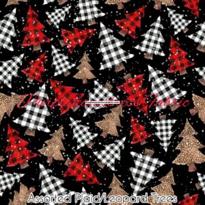 Assorted Plaid/Leopard Trees Cotton Lycra