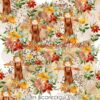 Autumn Scarecrow Floral Cotton Lycra