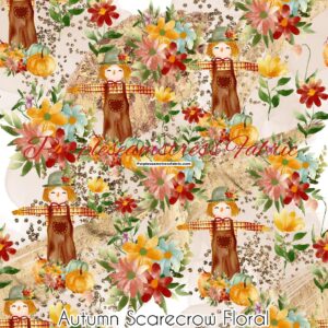 Autumn Scarecrow Floral Cotton Lycra