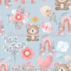 Baby Bear Rainbow Floral Cotton Lycra