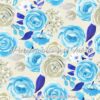 Baby Blue & Cream Iced Roses Cotton Lycra