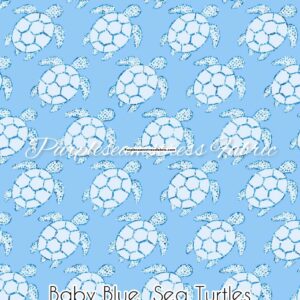 Baby Blue Sea Turtles Cotton Lycra