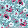 Baby Blue and Salmon Roses Cotton Lycra