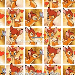 Baby Deer Squares & Hearts Cotton Lycra