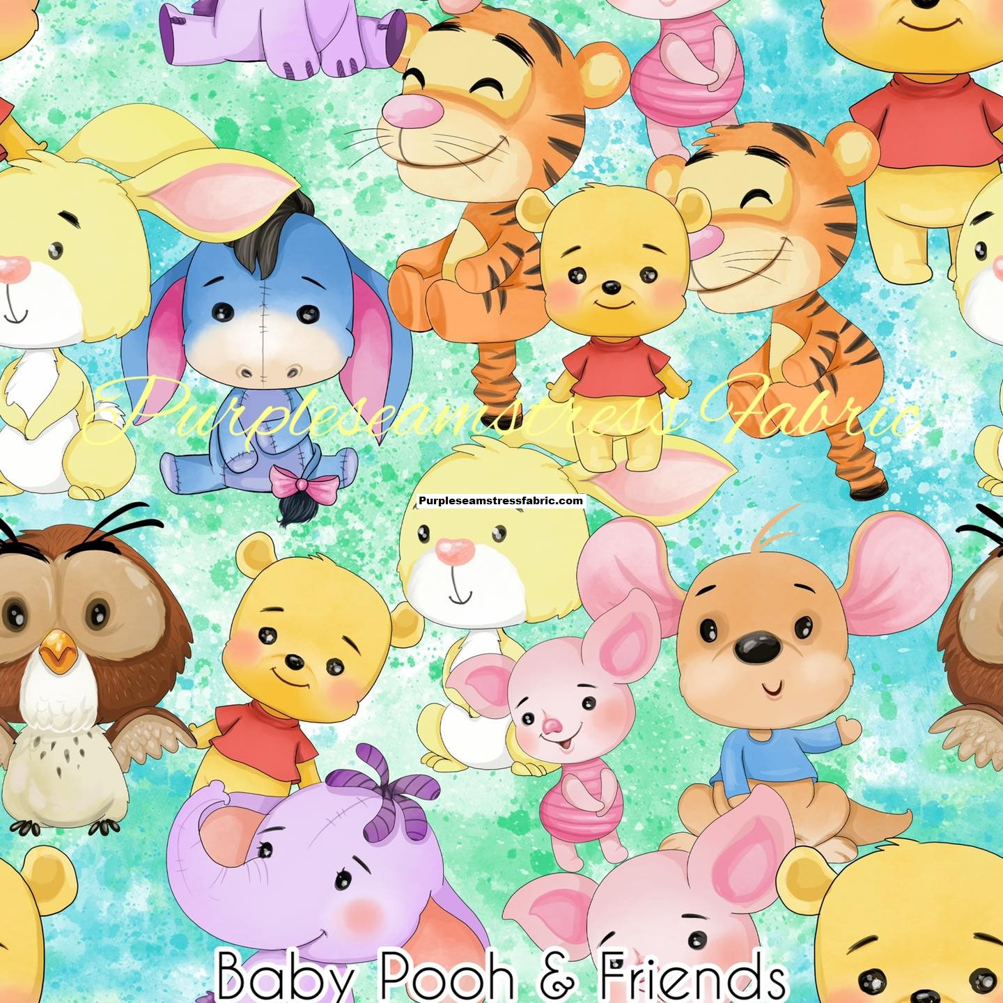 Baby Pooh & Friends Cotton Lycra – Purpleseamstress Fabric