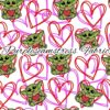 Baby Yoda Scribble Hearts Valentine Cotton Lycra