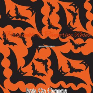 Bats On Orange Cotton Lycra