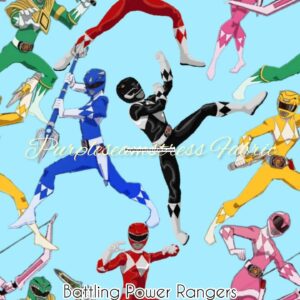 Battling Power Rangers Cotton Lycra