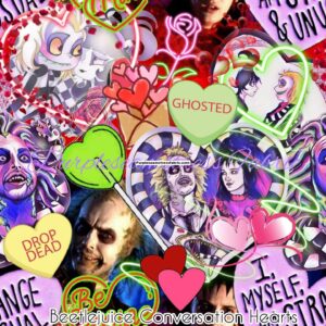 Beetlejuice Conversation Hearts Cotton Lycra