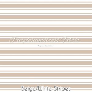 Beige/White Stripes Cotton Lycra