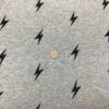 Black Lightening Bolts on Heather Grey French Terry