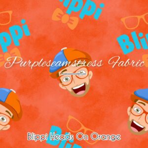 Blippi Heads On Orange Cotton Lycra