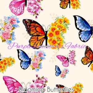 Blooming Butterflies Cotton Lycra