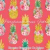 Blooming Pineapples On Salmon Cotton Lycra