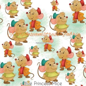 Blue Princess Mice Cotton Lycra