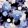 Blue/Purple/White Floral Cotton Lycra