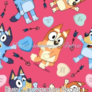 Bluey Conversation Hearts Cotton Lycra
