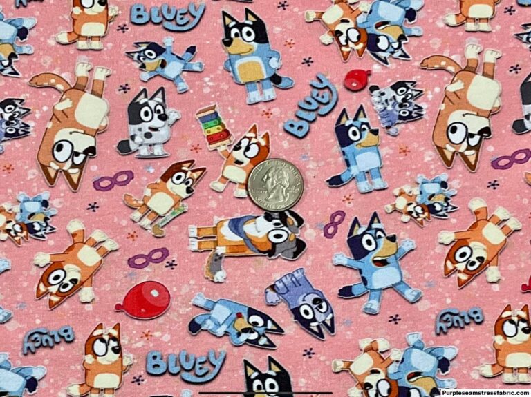 Bluey On Pink Purpleseamstress Fabric 9556