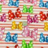 Dotted Bows on Stripes Cotton Lycra