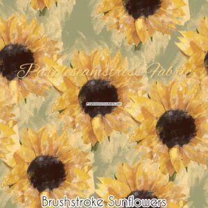 Brushstroke Sunflowers Cotton Lycra