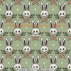 Bunny Skulls on Sage Cotton Lycra