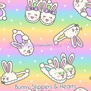Bunny Slippers & Hearts Cotton Lycra