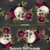 Burgundy Skull Bouquets Cotton Lycra