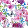 Butterfly Orchid Haven On White Cotton Lycra