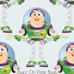 Buzz on Pale Blue Cotton Lycra
