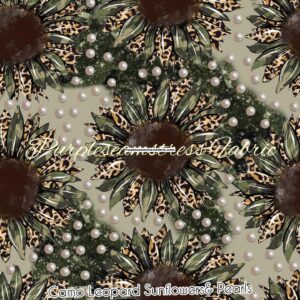Camo Leopard Sunflowers & Pearls Cotton Lycra