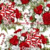 Candy Cane Roses Cotton Lycra