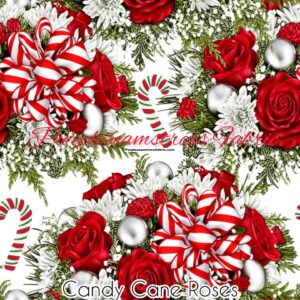 Candy Cane Roses Cotton Lycra