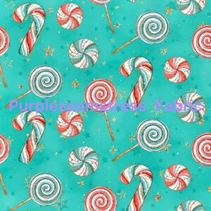 Candy Canes  Lollipops Cotton Lycra