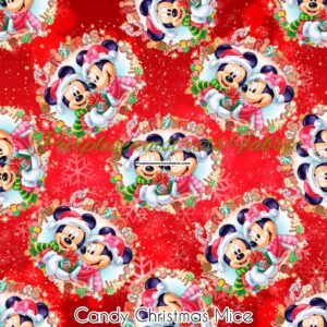 Candy Christmas Mice Cotton Lycra