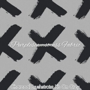 Charcoal Brushstroke X’s On Grey Cotton Lycra