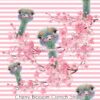 Cherry Blossom Ostrich Stripes Cotton Lycra