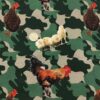 Chickens on Camo Cotton Lycra