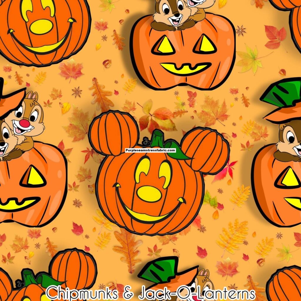 Chipmunks & Jack-O-Lanterns – Purpleseamstress Fabric