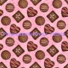 Chocolates  Truffles on Pink Cotton Lycra