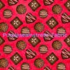 Chocolates  Truffles on Red Cotton Lycra