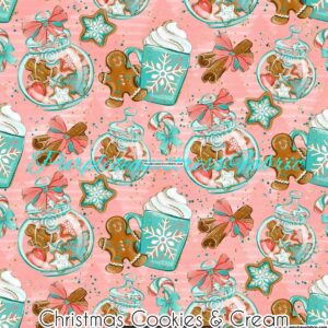 Christmas Cookies  Cream Cotton Lycra