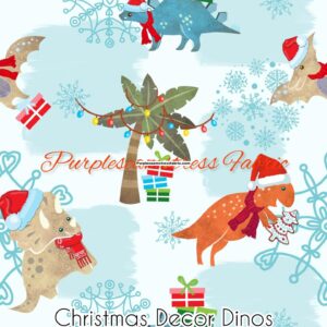 Christmas Decor Dinos Cotton Lycra
