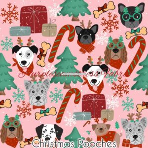 Christmas Pooches Cotton Lycra